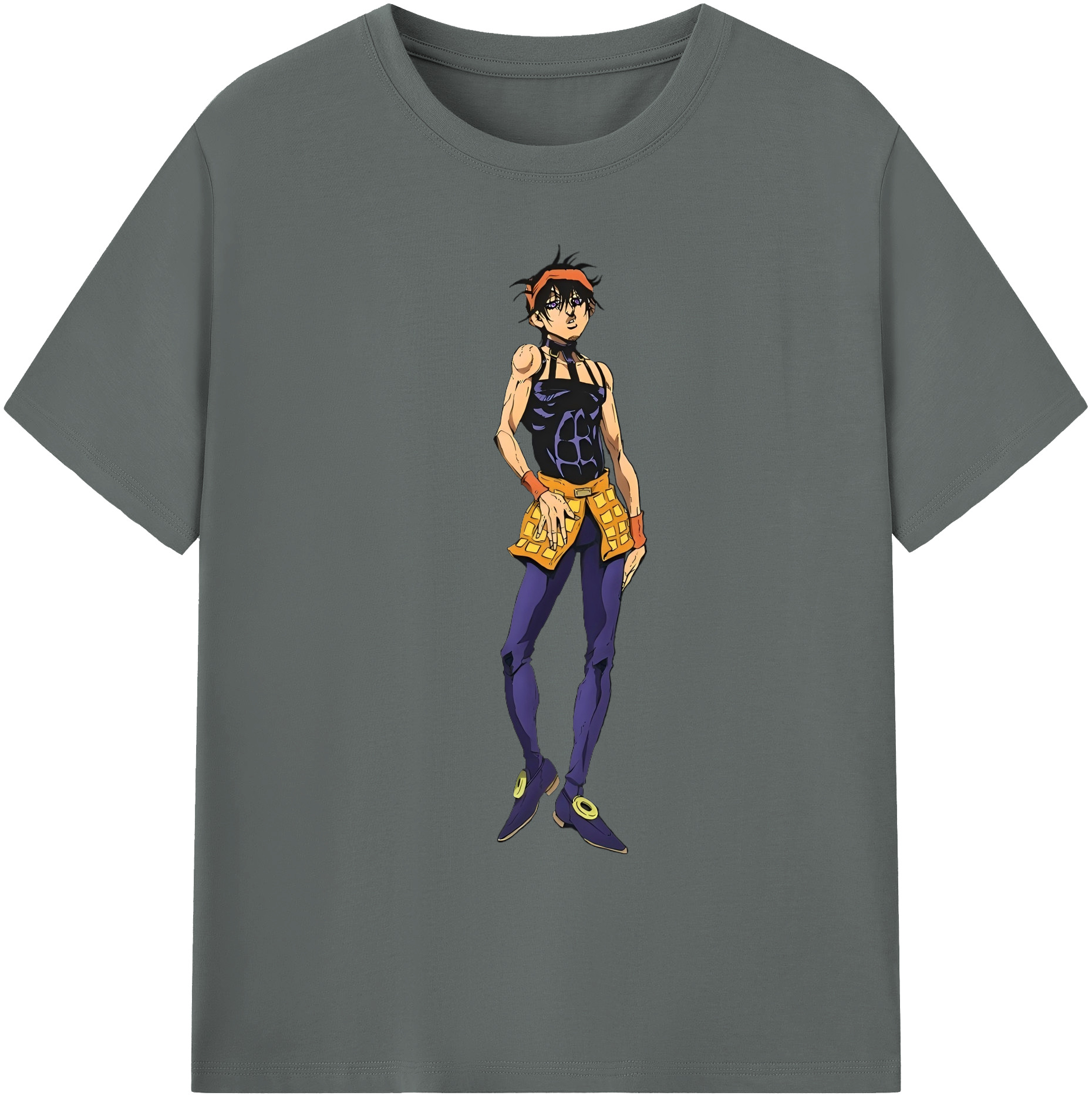 （画像用） ジョジョの奇妙な冒険 ナランチャ?ギルガ JoJo's Bizarre Adventure Narancia Ghirga 綿100％ メンズ半袖Tシャツ｜肌触りやわらか＆通気性